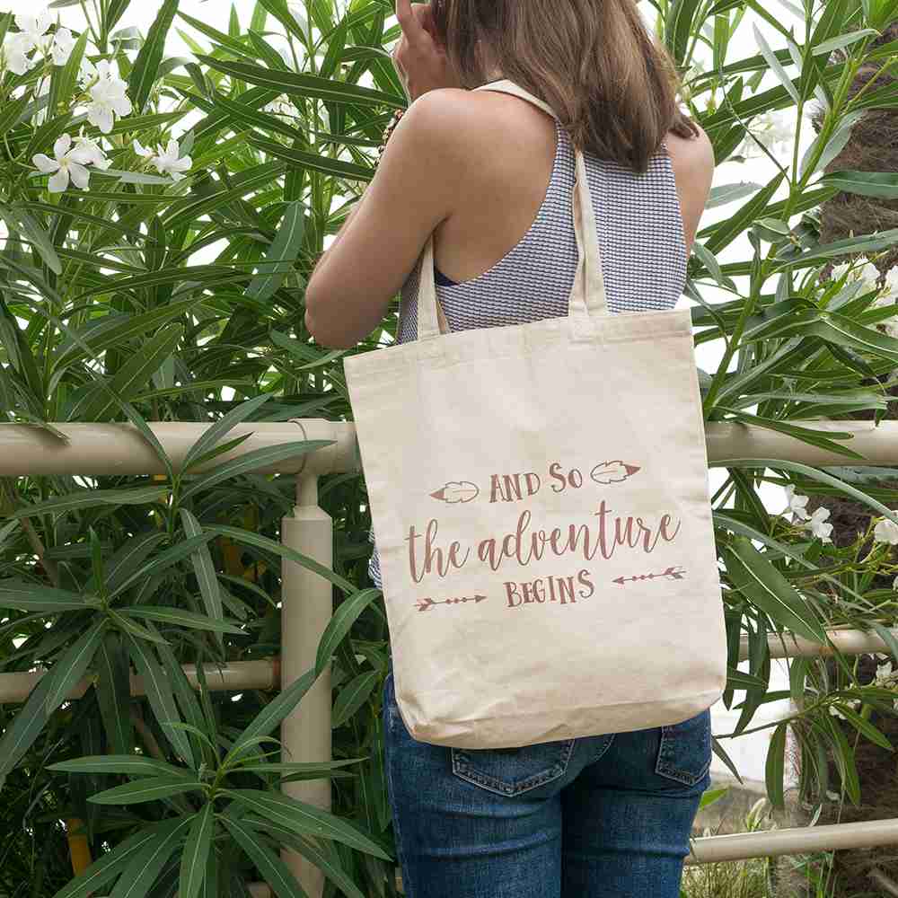 And so the adventure begins, tote shopper, market bag, cotton tote