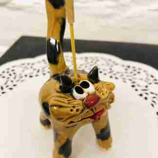 Ceramic Cat Figurine Sculpture