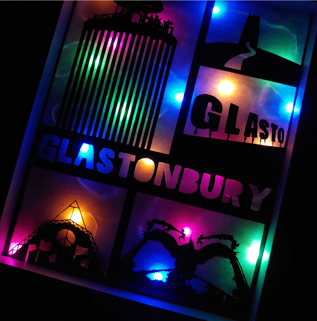 Glastonbury Festival Paper Cut shadow frame - Image 3
