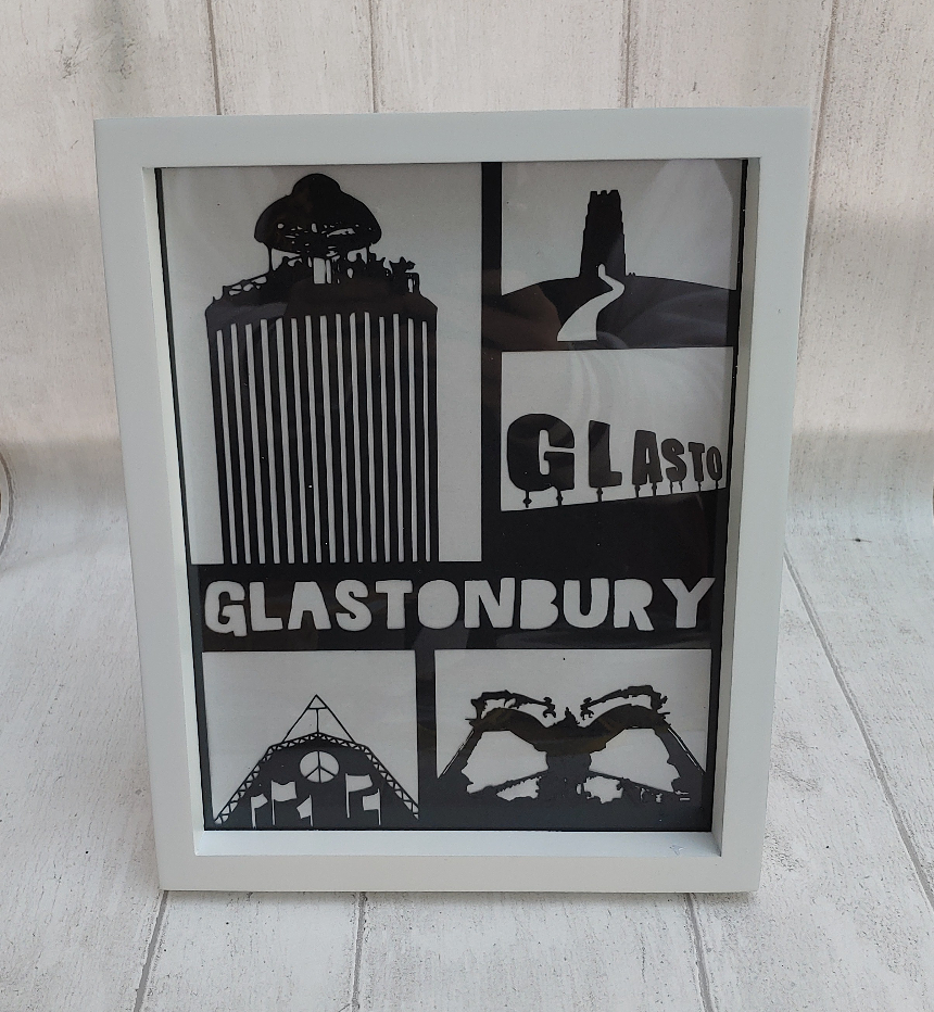 Glastonbury Festival Paper Cut shadow frame
