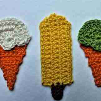 Crocheted card - summertime ices