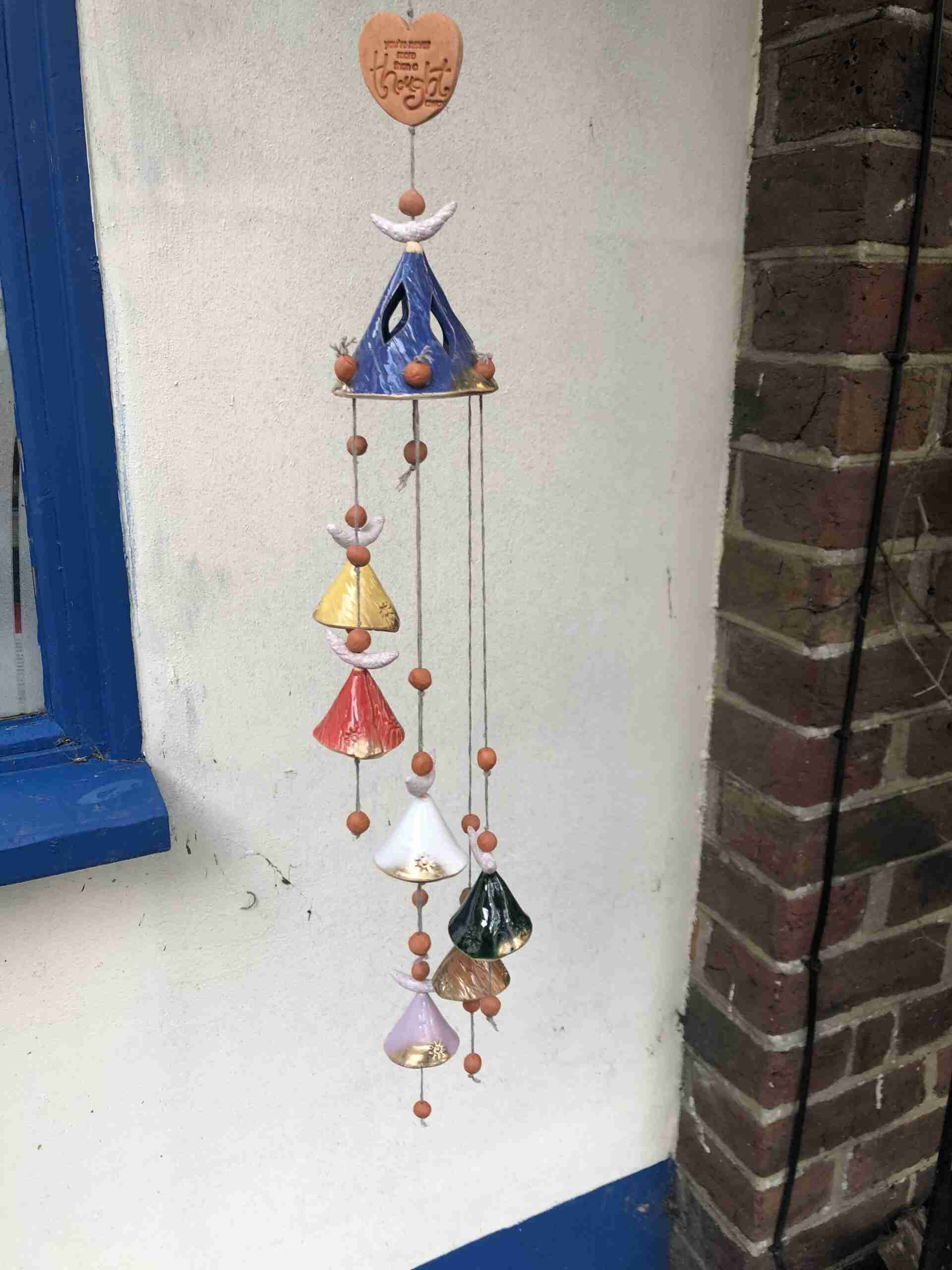 Ceramic Rainbow angel wind chime- home decor, sympathy gift, birthday gift - Image 2