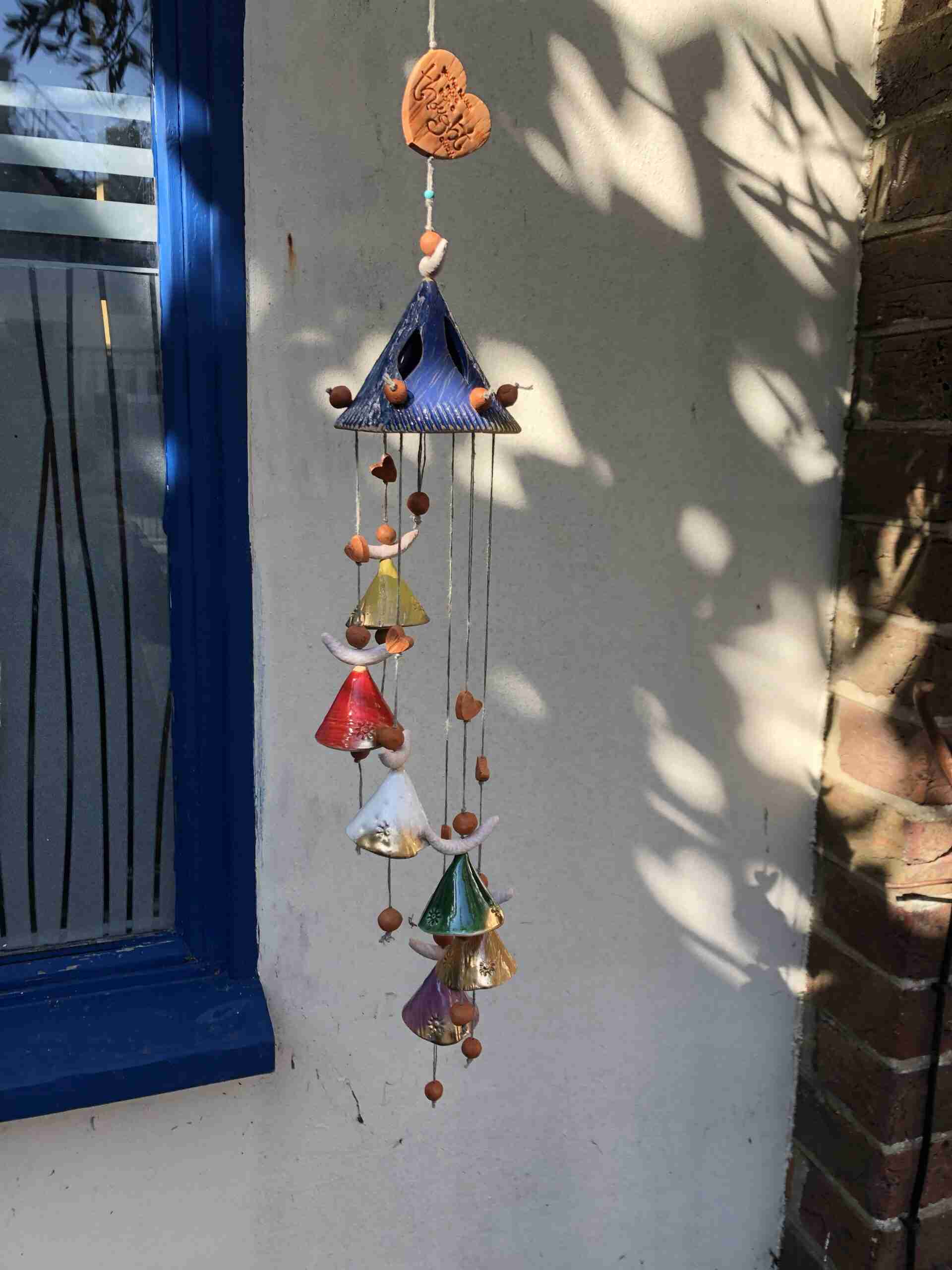 Ceramic Rainbow angel wind chime- home decor, sympathy gift, birthday gift - Image 5
