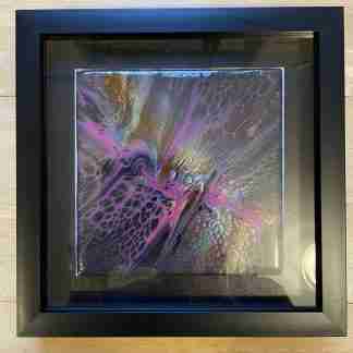 Brazen - 6" Fluid Acrylic Art Tile in a beautiful box frame