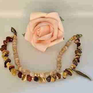 Golden brown anklet