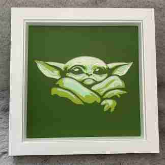 Baby Yoda Inspired 3d Layered Mandala Artwork