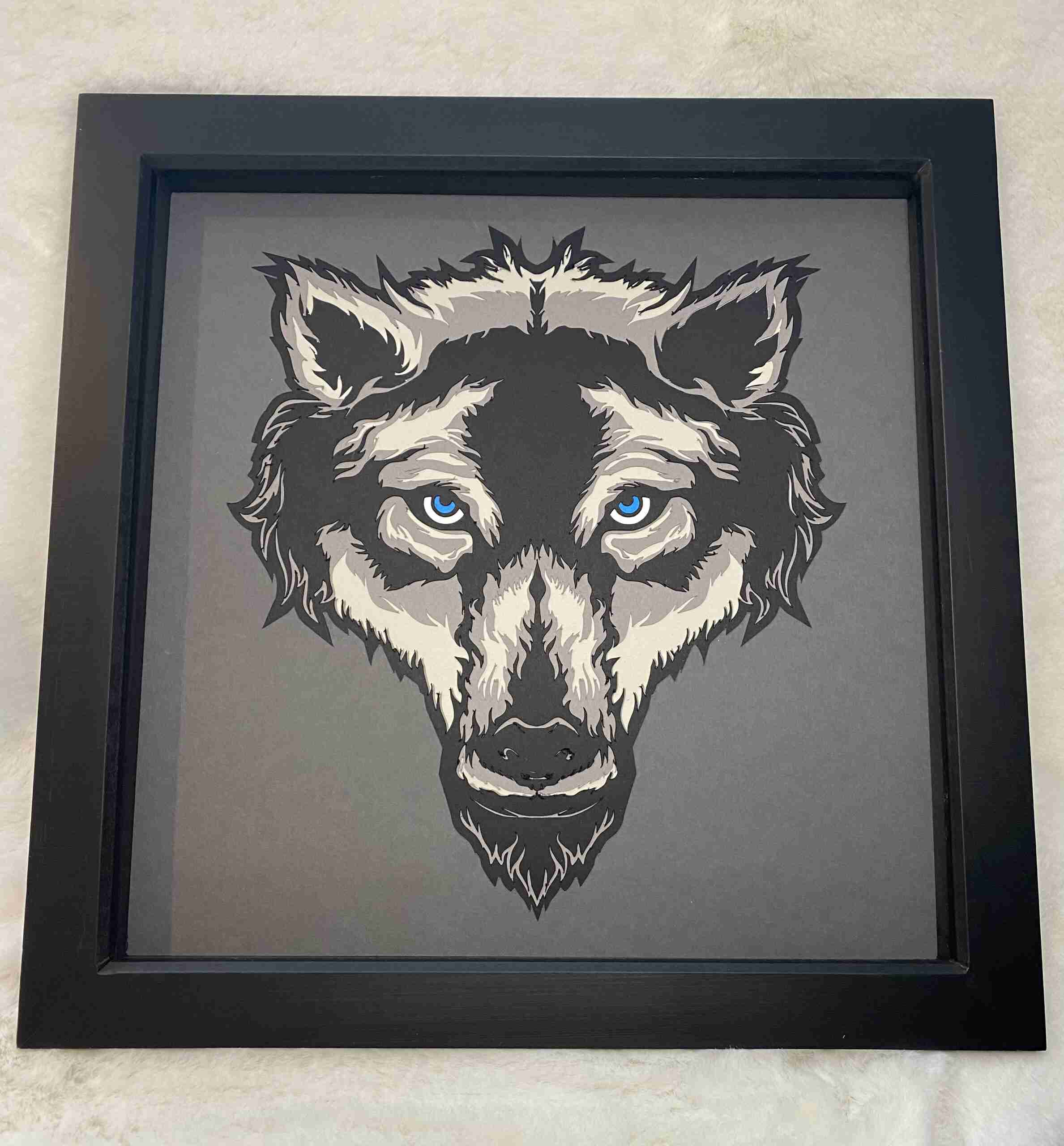 Wolf (blue Eyes) 3D Layered Mandala Artwork - Image 8