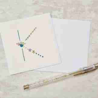 Letter K Hand Stitched Card
