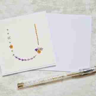 Letter U Hand Stitched Card