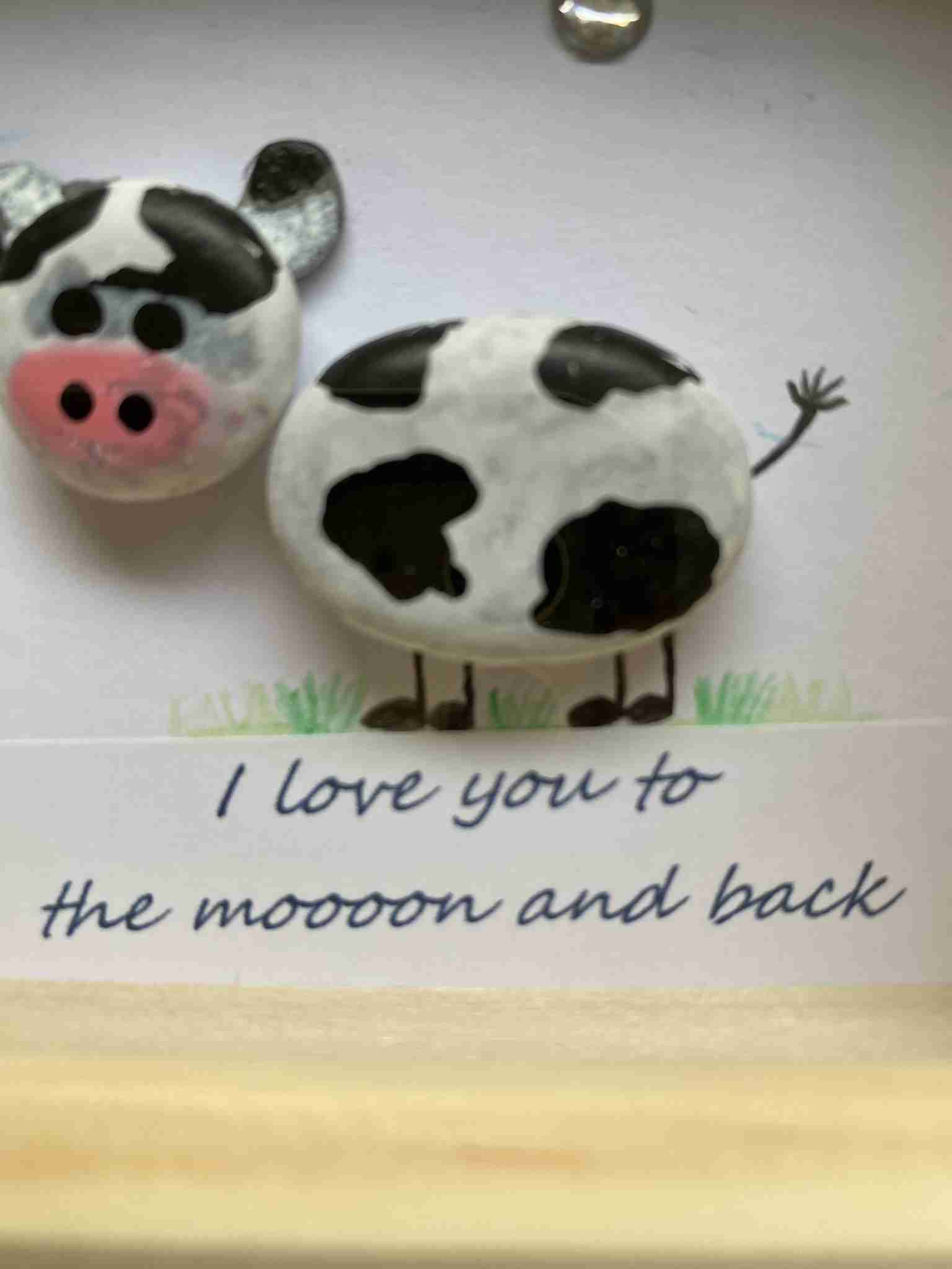 PLITI Make-up Tasche Mit Kuh-Motiv – Spruch „I Love You To The Moooon And Back“, Wasserdicht & Groß