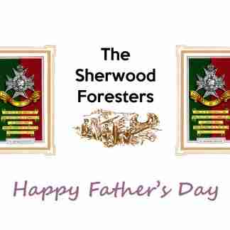 Fathers Day card Army The Sherwood Foresters vintage design card. FREE UK Postage