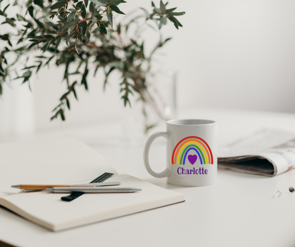 11oz Ceramic Mug - Personalised Rainbow Mug - Image 6