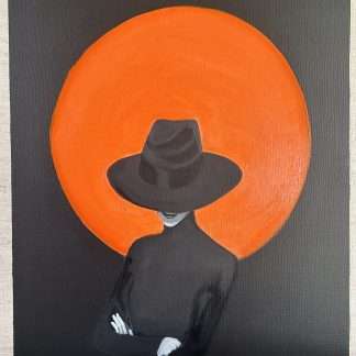 Orange on black