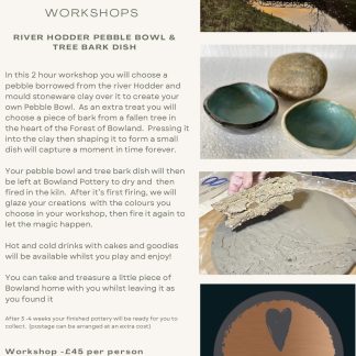 **SOLD OUT** Pottery Workshop - Pebble Bowl and Tree Bark Dish