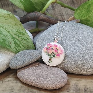 Fluffy Bouquet Hand Embroidered Pendant Necklace