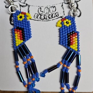 Parrot handsewn earrings