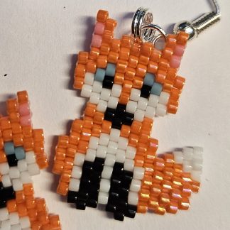 Fox handsewn earrings