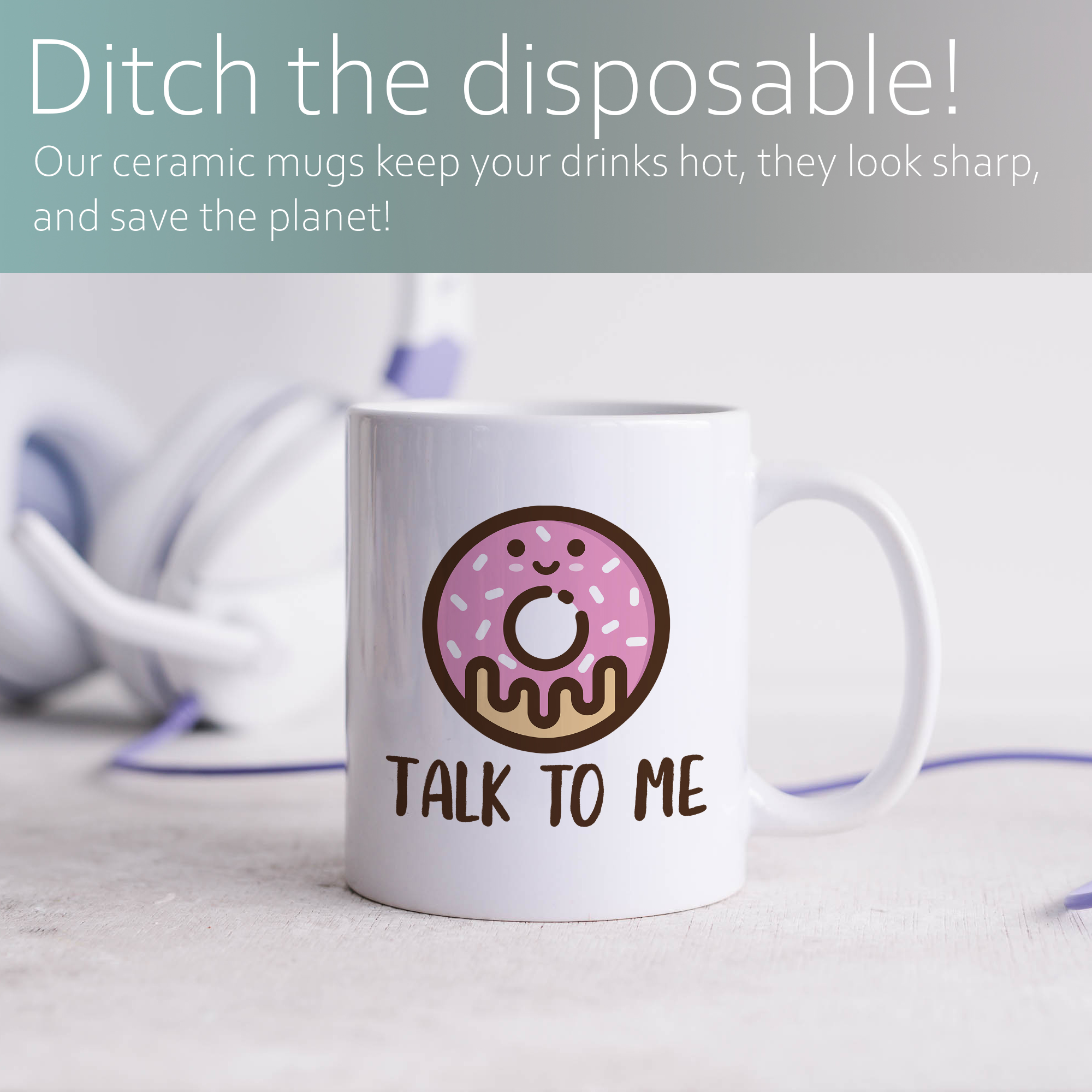 Donut talk to me Mug, Coffee Mug, Funny Mug, Rude Mug - Image 4