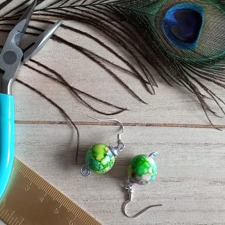 Earrings: I bead you good day! Green tones