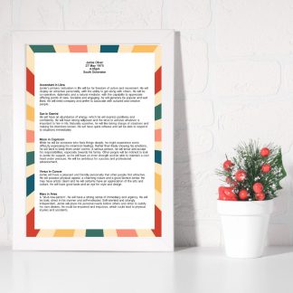 A Framed Personal Cosmic Blueprint - Your Unique Birth Chart!