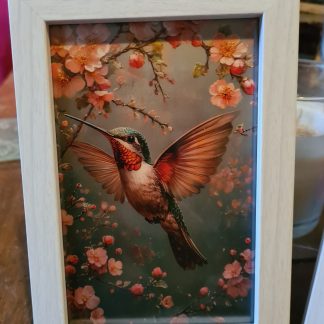 Hummingbird picture in frame