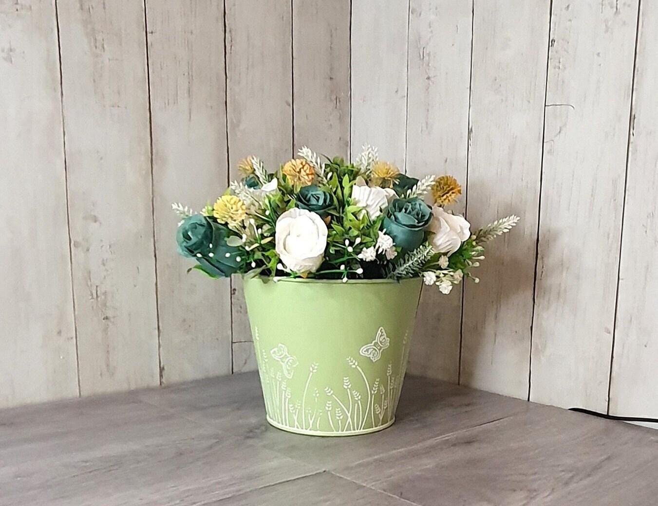 Mothers Day Flower Arrangement, Flower Arrangement, Silk Rose Arrangement, Faux Spring Floral Arrangement