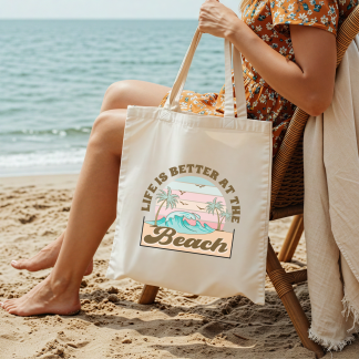 Fun Summer Themed Tote Bag - Project Bag, Beach Bag, Book Bag, Market Bag or Whatever You Want Bags