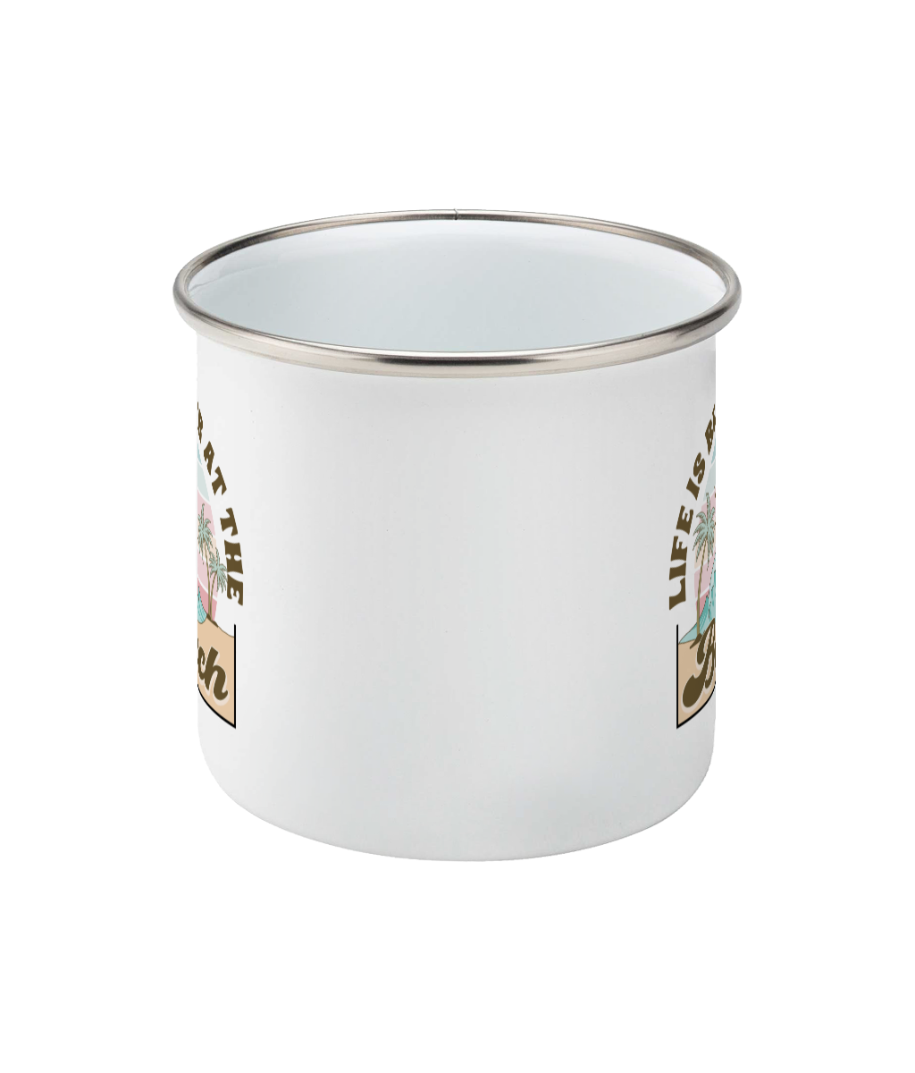 Enamel Camping Mug - Life's Better at the Beach Fun Summer Beach Themed Mug - Image 3