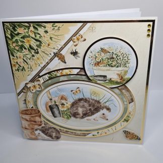 Birthday, Celebration, Thanks You, General card with Hedgehog, Butterflies, Field Mouse