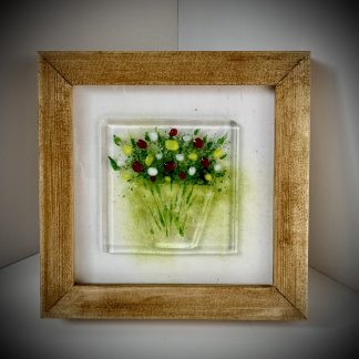 Forever Flowers Fused Glass Art - Winter