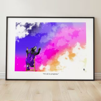Badger paints the sky - A4 digital art print