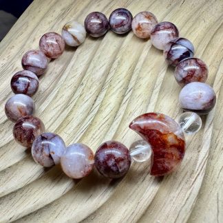 Moon on fire - fire quartz bracelet