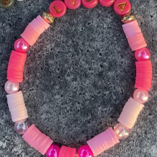Pink Libra Star Sign Stretch Bracelet - size