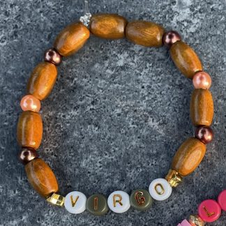 Brown Virgo Star Sign Stretch Bracelet - size