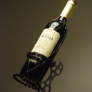Wine Bottle Holder Made From Old Bicycle Parts Weld Art Industrial Recycled