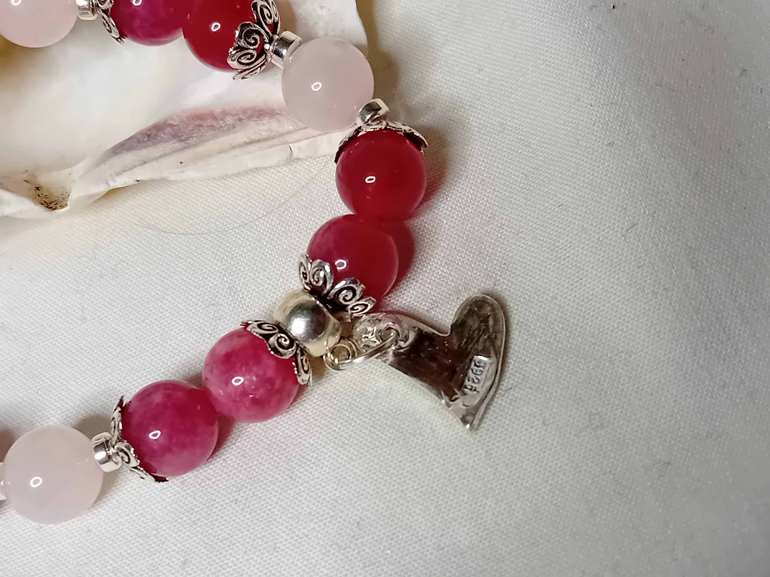 Quartz ~ Strawberry & Rose with Sterling Bracelet - Image 2
