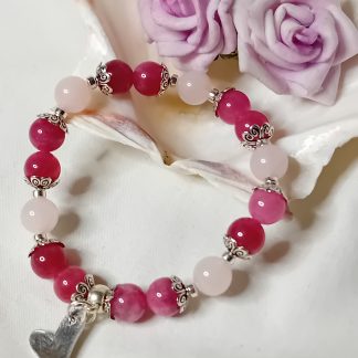 Quartz ~ Strawberry & Rose with Sterling Bracelet