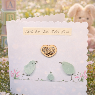 New Baby Handcrafted Sea Glass Card