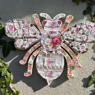 Mosaic Bumble bee , Antique bone china