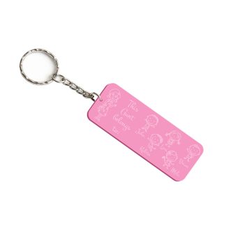 Personalised Acrylic Belong to “Family Portrait” Keyring – 1 Adult + 5 Children