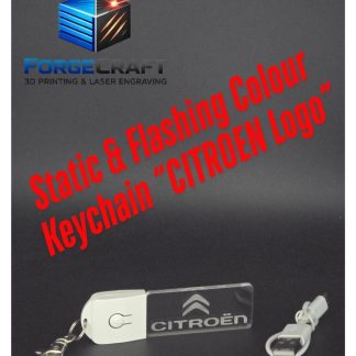 Laser Engraved Static & Flashing Keychain with CITROEN logo – USB Rechargeable