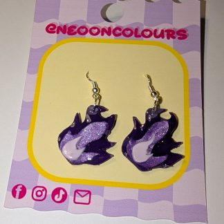 Purple Flame Earrings