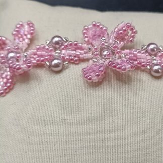 Pinks beaded flower bracelet