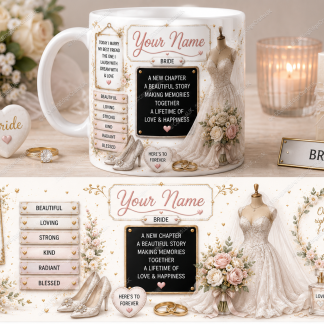 👰 Personalised Bride Mug – Beautiful Wedding Gift & Keepsake