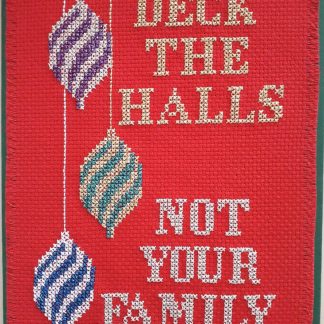 Deck the Halls Christmas Card PDF cross stitch pattern
