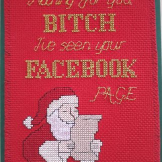 Facebook Bitch Christmas Card PDF Cross Stitch Pattern