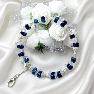 Moonstone & Blu Hue Hematite Bracelet