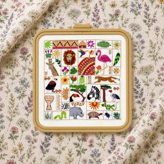 Escape to Africa Hand Embroidery Pattern, PDF Embroidery Pattern, Embroidery Sampler, Africa Embroidery design