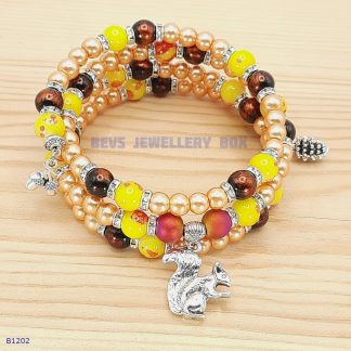 Autumnal Wraparound Bracelet with Charms - B1202