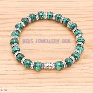Malachite Bracelet with Tibetan Bead - B1205